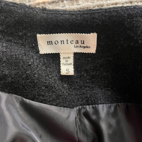 Monteau Black Textured Blazer small - Picture 3 of 7